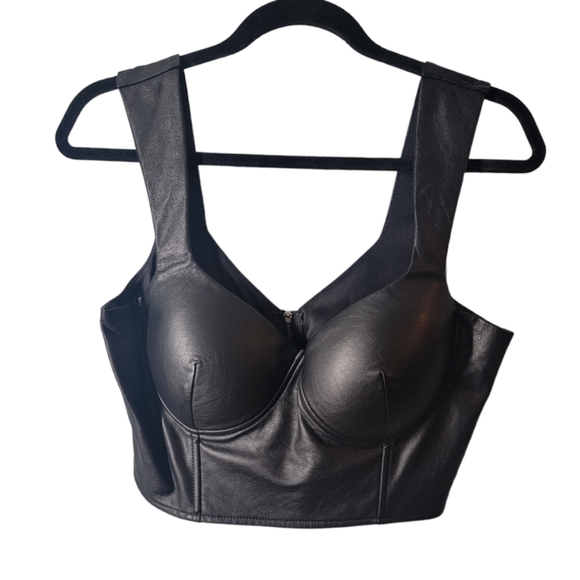 Say What? Tops - Faux Leather Bustier
